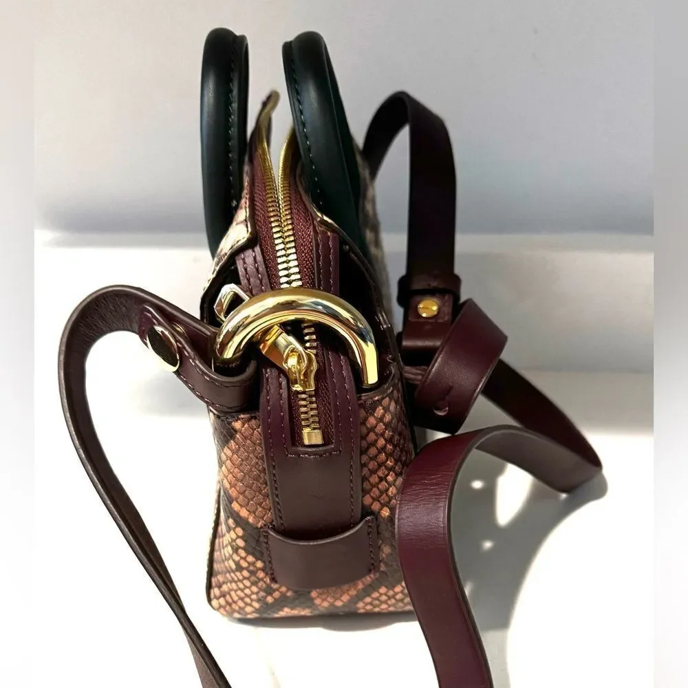 J Crew Mini Harper Snakeskin Embossed Leather Bag - Picture 9 of 11